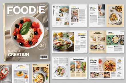 Food & Cooking Magazine Template, a Magazine Template by BrandPacks
