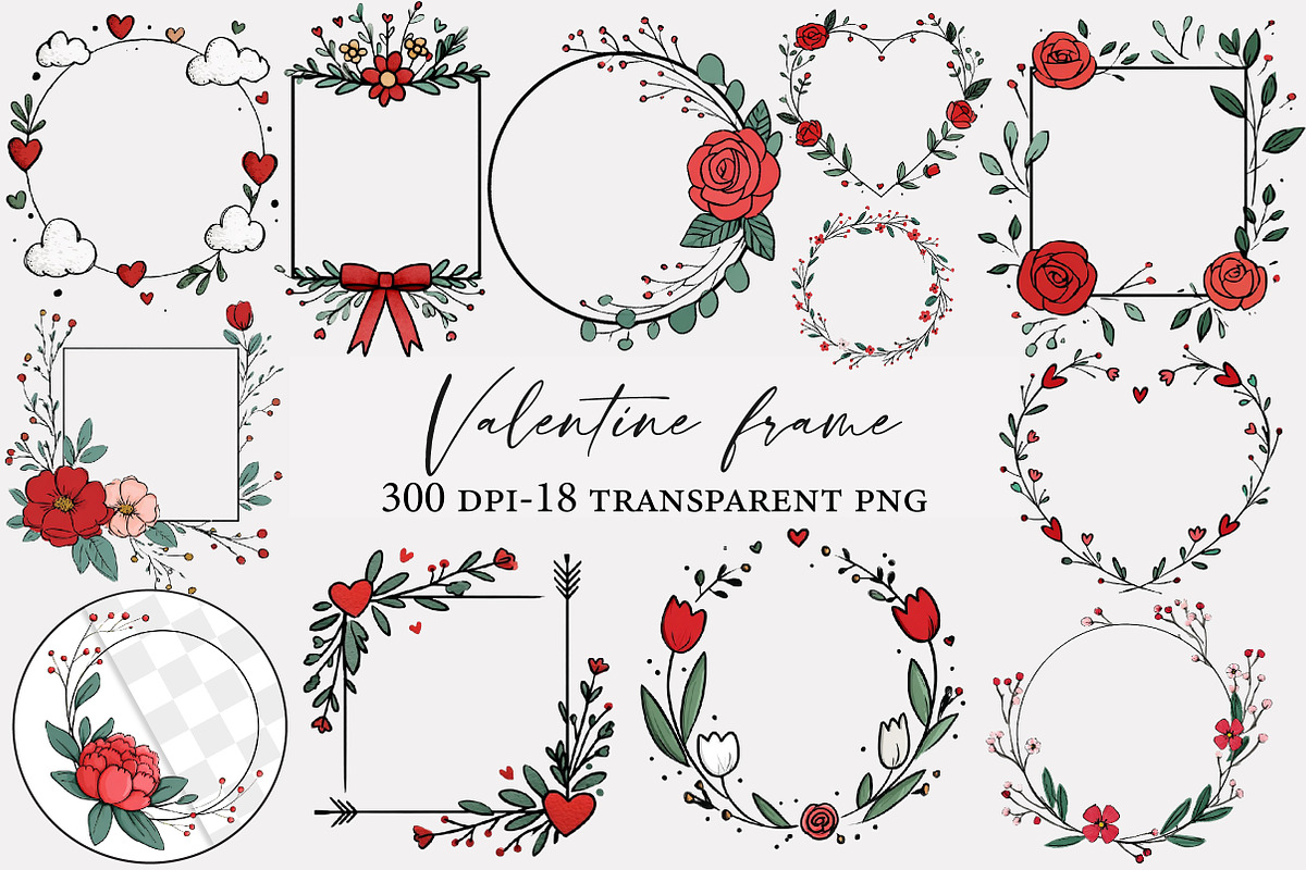 valentine frame clipart, an Illustration by Designworld (Photo 1 of 5)