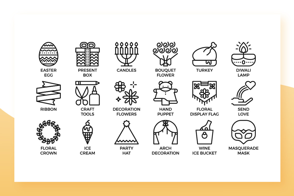 Celebration Icons, an Outline Icon by Becris (Photo 3 of 3)