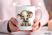Baby Elephant in Spring Clipart Png, an Illustration by Craft Nest (Thumbnail 8 of 11)