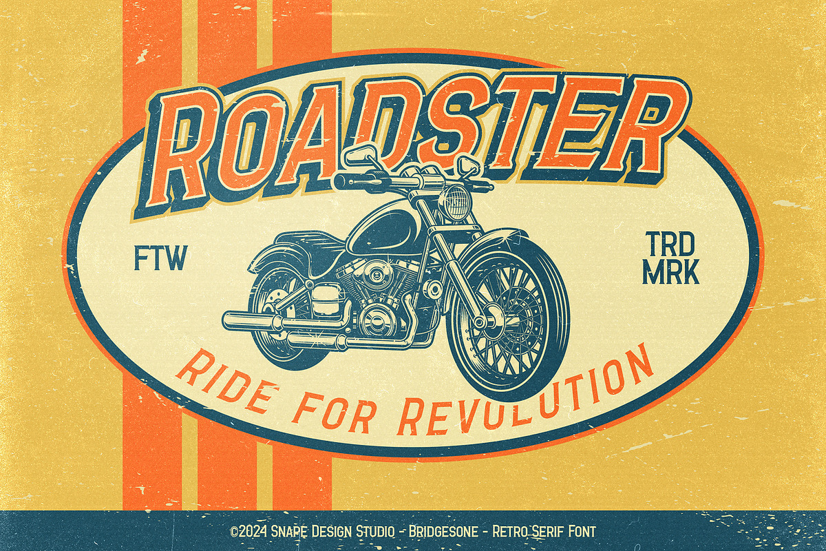 Bridgesone - Retro Serif Font, a Serif Font by Snape Design Studio (Photo 5 of 7)