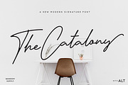 Catalony Signature Typeface, a Script Font by Wandery Supply (Thumbnail 1 of 14)