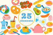Breakfast Illustrations Collection, a Food Illustration by selintahtakilic (Thumbnail 3 of 9)