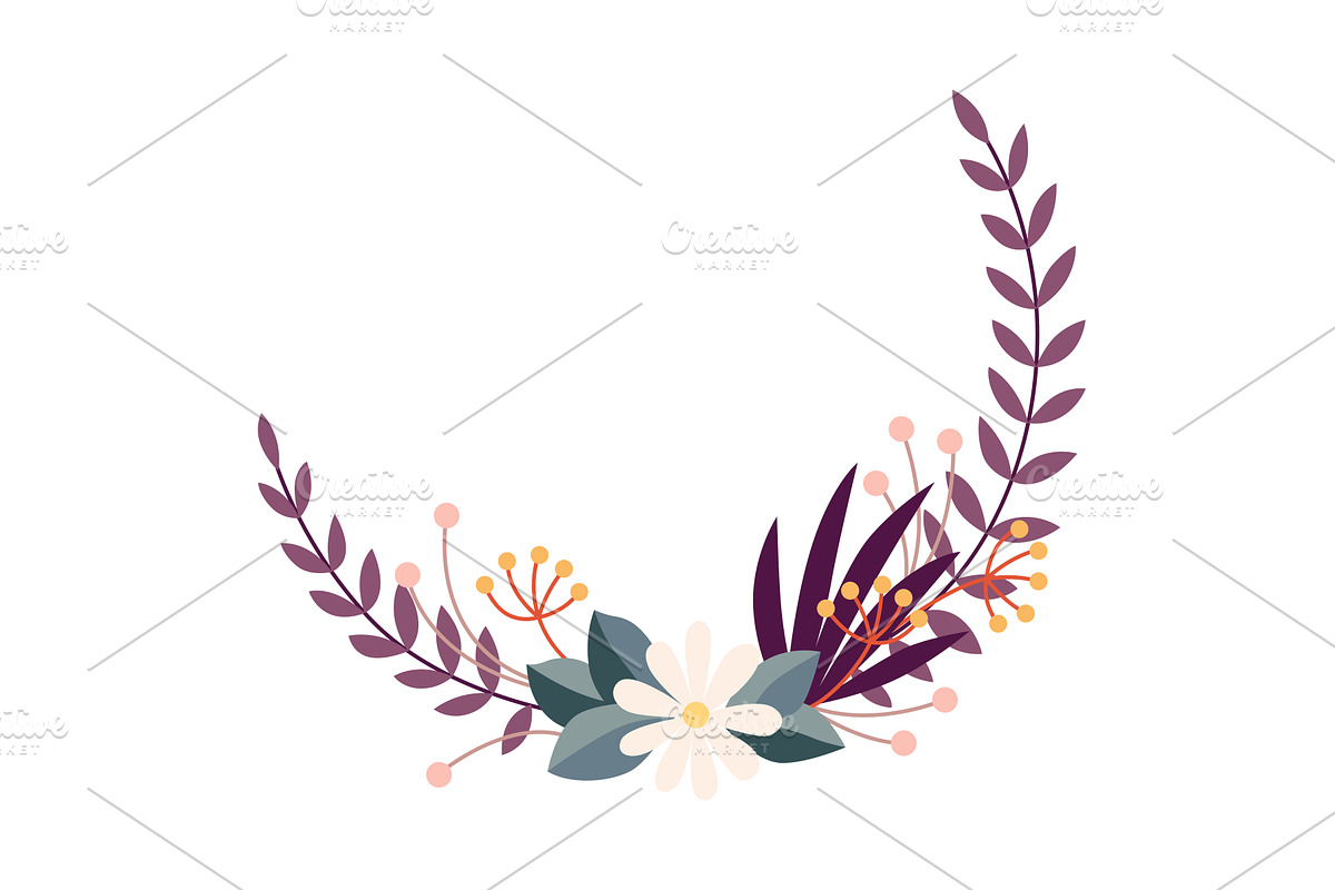 Round flower frame, vintage wreath, an Object Illustration by the8monkey