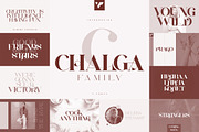 Chalga Family - 7 fonts, a Serif Font by VP Fonts