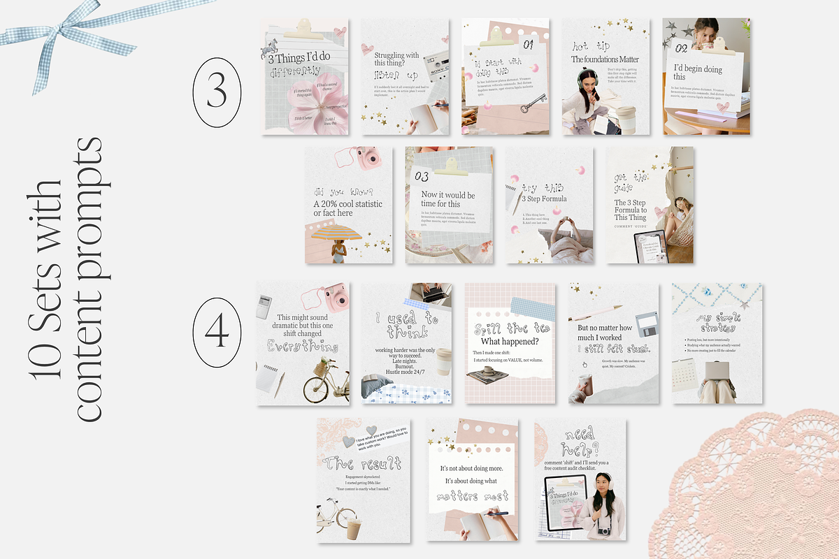 Whimsy Instagram Carousels Canva, a Social Media Template by Tabitha Emma (Photo 3 of 11)