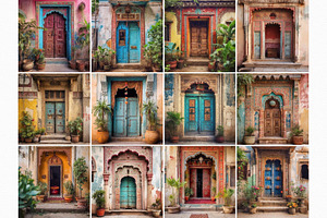 Colorful Indian Doors Paintings