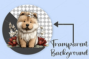 Whimsical Dogs Floral Clipart Bundle, a Seasonal Illustration by Canvas Craft (Thumbnail 2 of 7)
