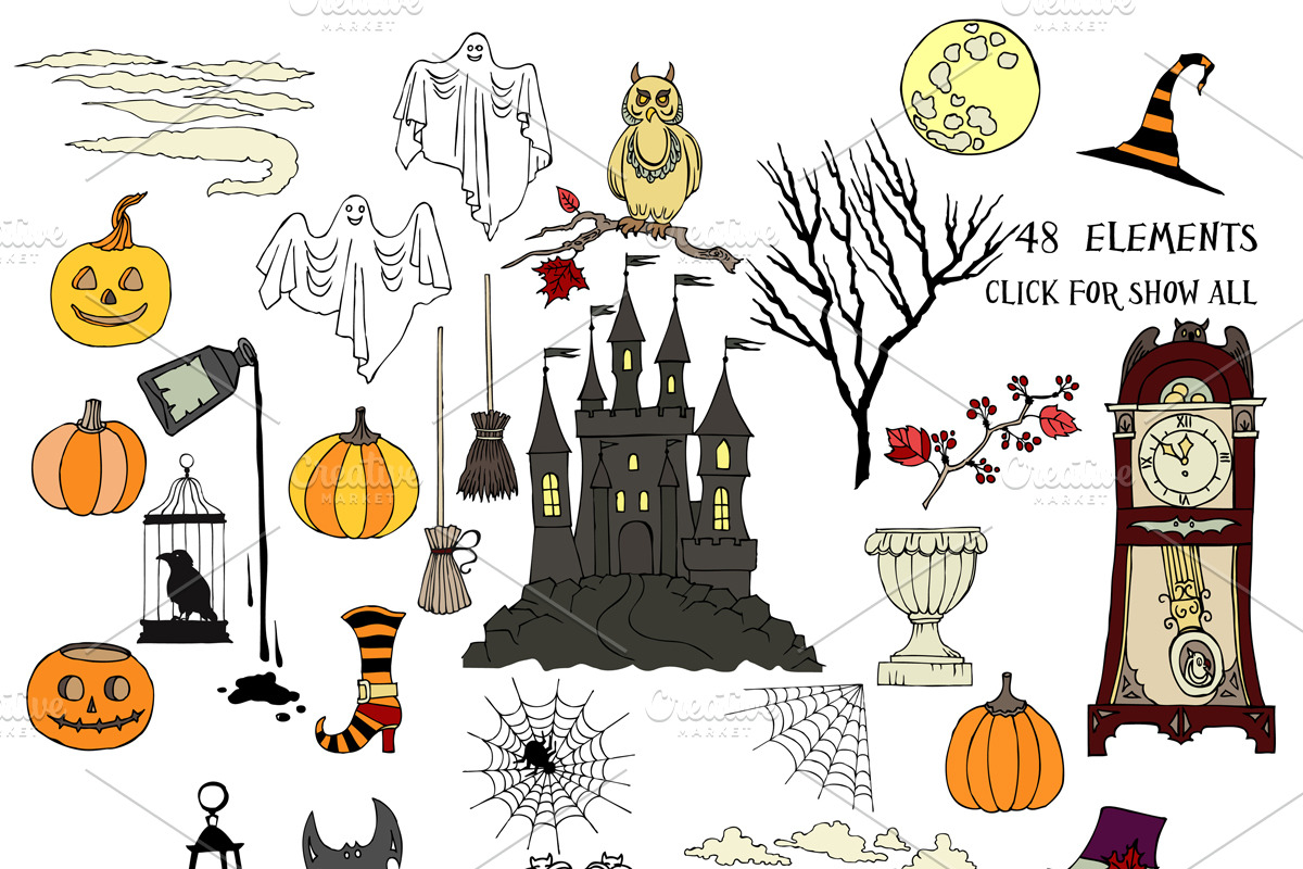 Halloween Colors Clip Art, an Illustration by Nataliapiache (Photo 4 of 4)