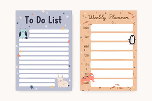 Planner And Diary Page Templates Set