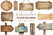Watercolor Wood Boards Clipart, an Illustration by Libby Wishes (Thumbnail 1 of 7)