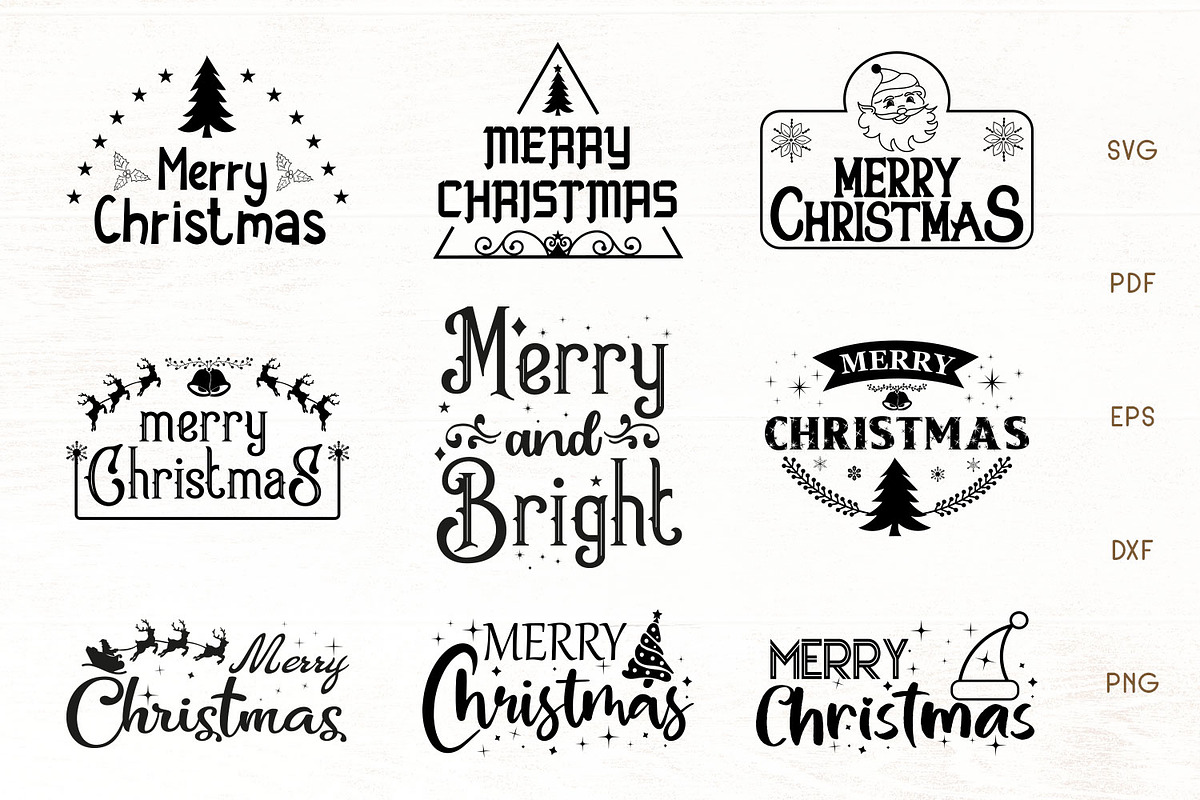 Christmas SVG - Merry Christmas SVG, a Decorative Illustration by Dasagani (Photo 1 of 5)