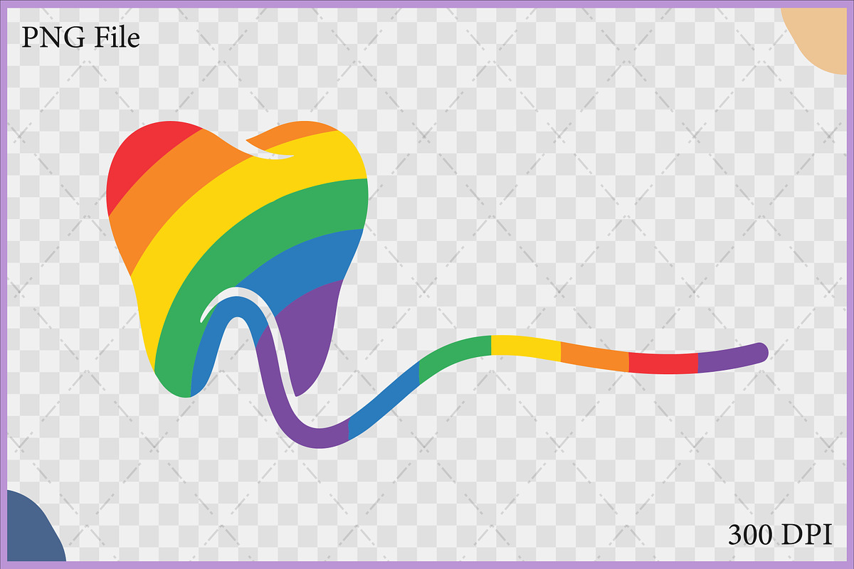Rainbow Colorful Tooth Vector SVG, a Healthcare Illustration by Gfx Expert Team (Photo 2 of 3)