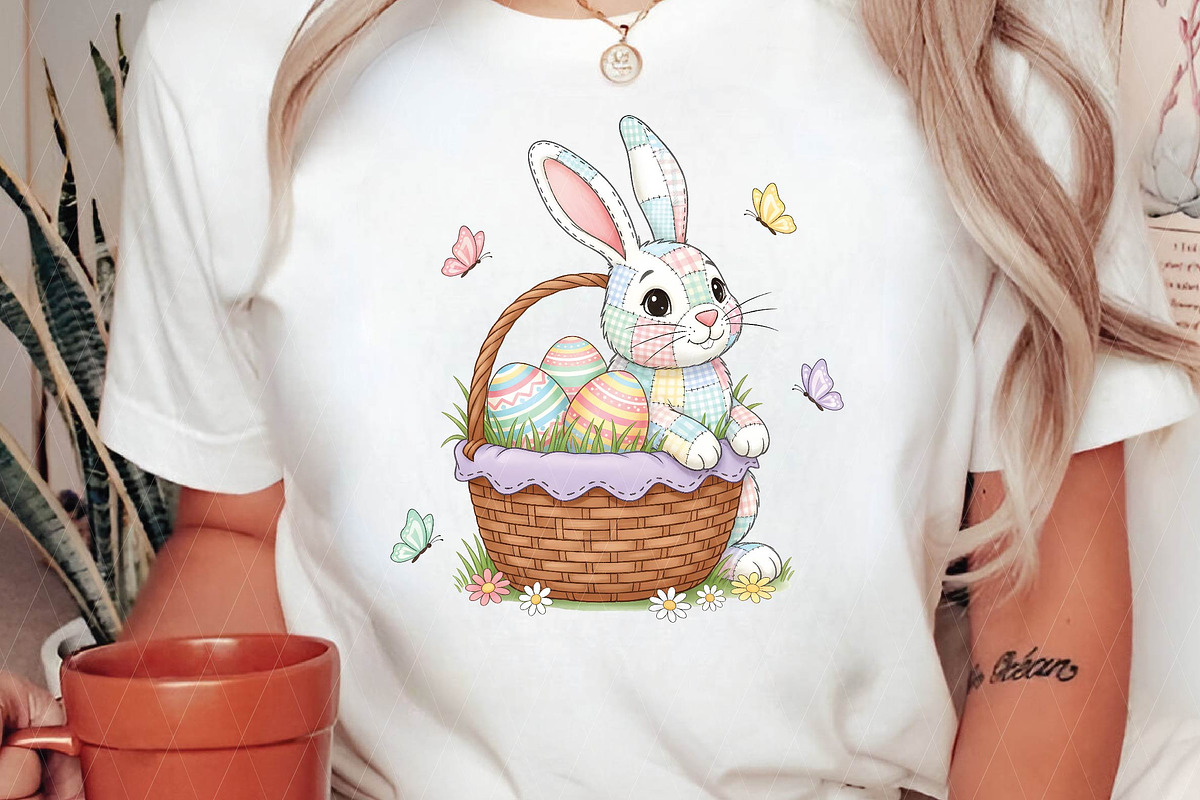 Patchwork Easter Bunny PNG, Cute Eas, an Illustration by DreamPrint404 (Photo 6 of 6)