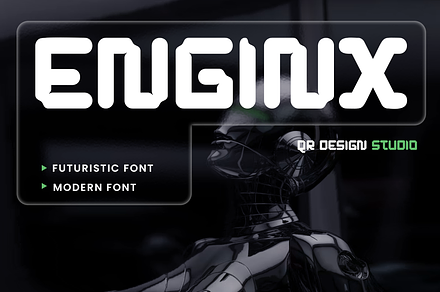 Enginx - Futuristic Font, a Sans Serif Font by QR Design Studio
