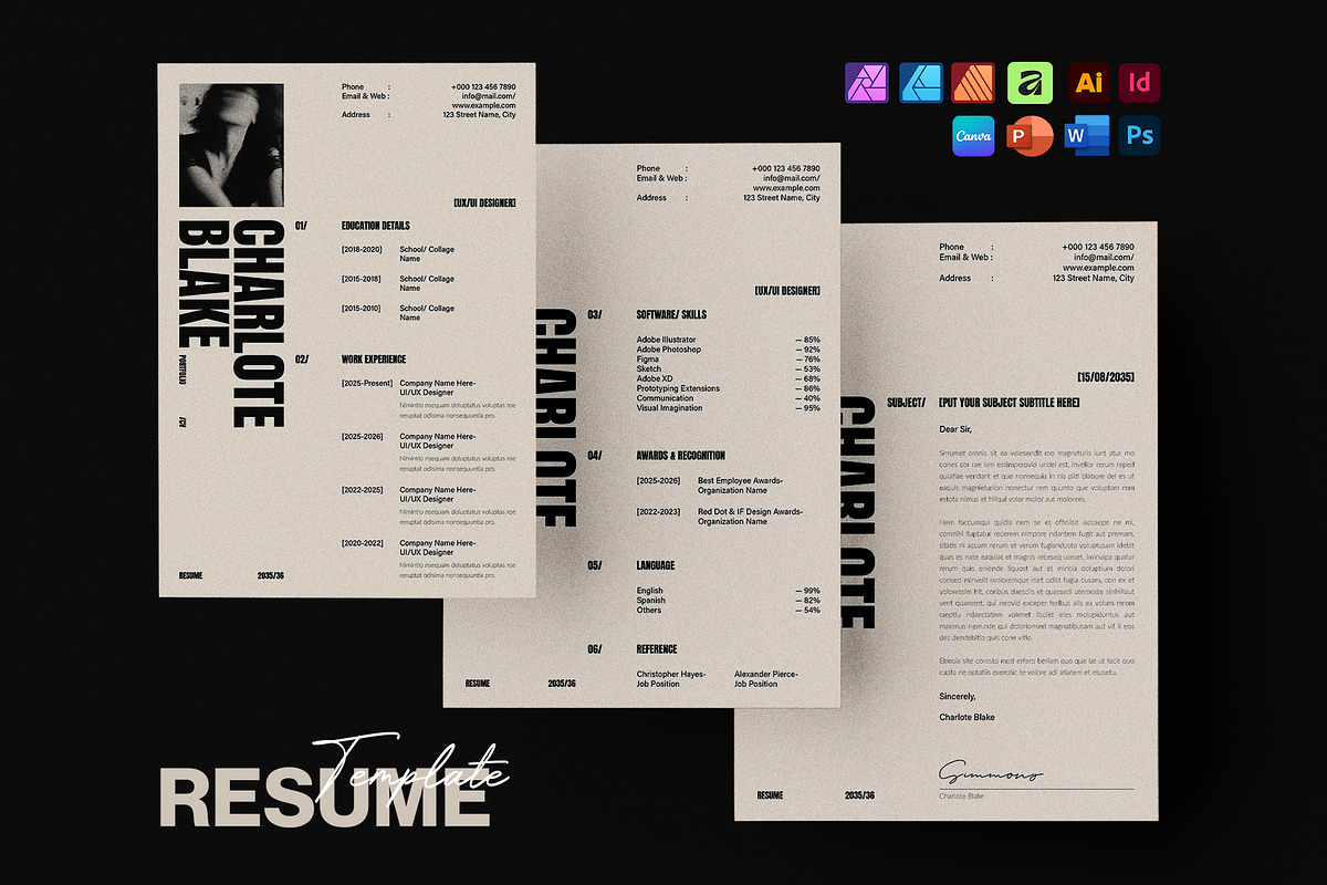 Professional CV, Resume Template, a Resume Template by DesignCrest (Photo 1 of 9)
