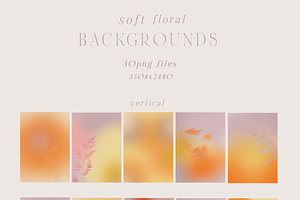 Soft Floral Grainy Backgrounds