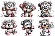 Funny Panic teddy bear Clipart, an Illustration by Craft Nest (Thumbnail 10 of 11)