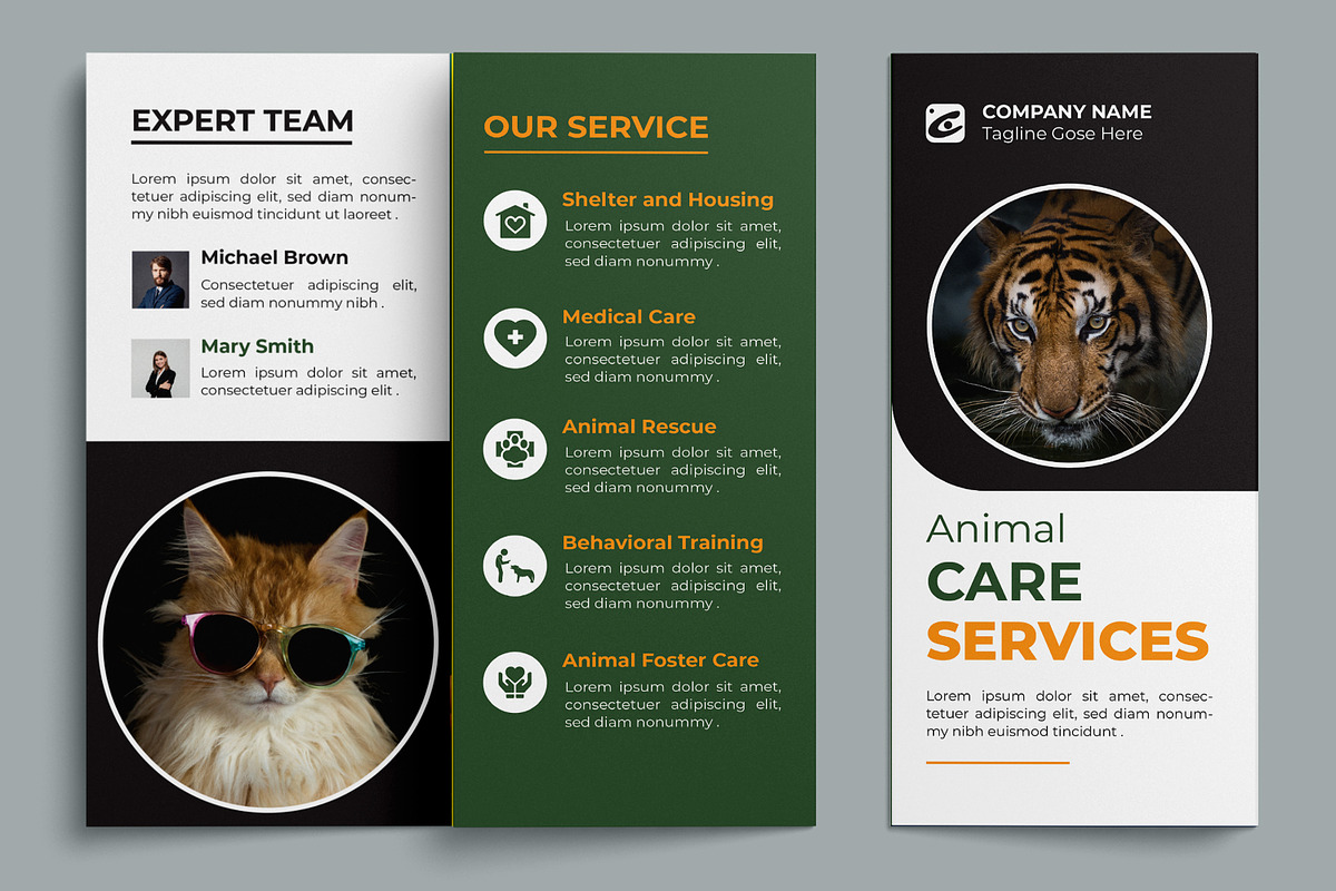 Animal Care Trifold Layout, a Brochure Template by MightyDesign (Photo 4 of 7)