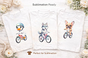 Big Eyed Animal Biking PNG Bundle, an Illustration by Artnoy (Thumbnail 7 of 8)