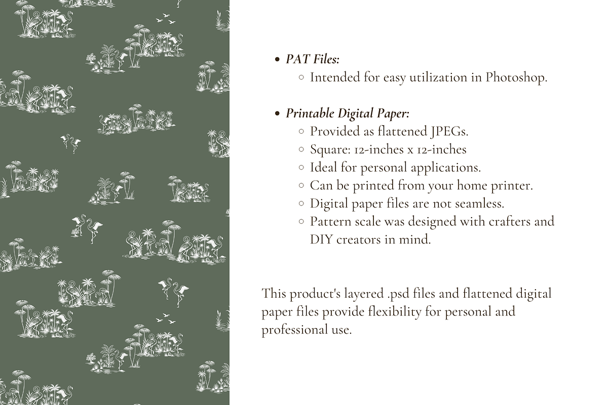 Flamingo Toile Illustrated Pattern, a Background Graphic by Hughes Studio (Photo 7 of 8)