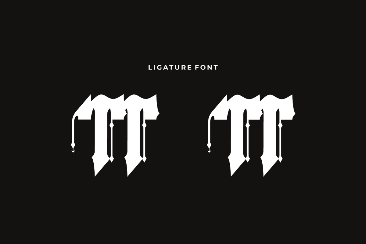 Jewal Glasmor - Tattoo Font, a Blackletter Font by QR Design Studio (Photo 8 of 14)