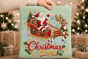 Santa Sleigh Christmas Magic, a Seasonal Illustration by Vachira Digital Studio (Thumbnail 3 of 5)