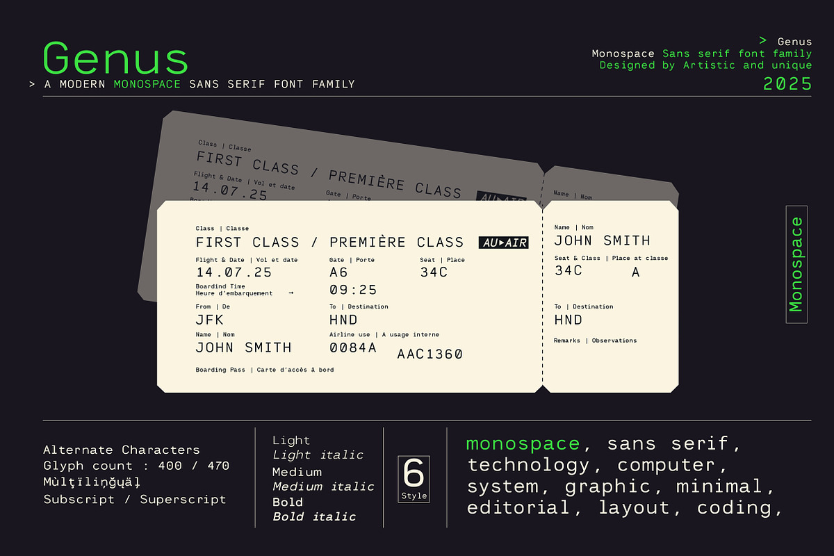Genus - Monospace Sans Serif Font, a Sans Serif Font by Artistic & Unique (Photo 11 of 15)