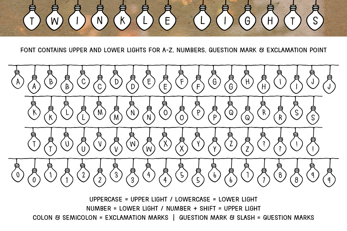 Twinkle Lights, a Symbol Font by Brittney Murphy Design (Photo 2 of 3)