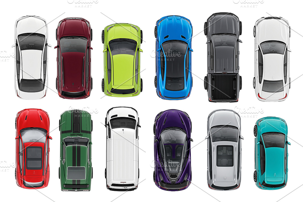 50 Cars Top View Architecture Bundle, a Transportation Illustration by Nurlan's shop (Photo 12 of 15)