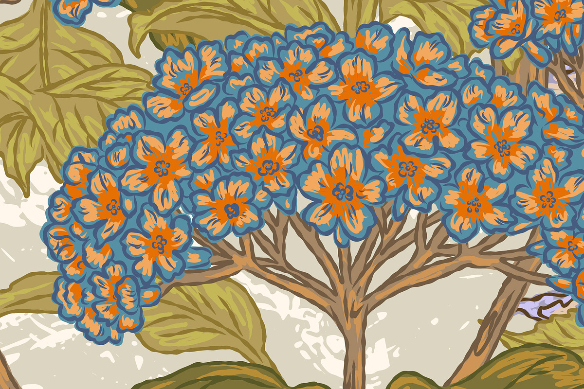 Jellyfish&Hydrangea Botanical Garden, a Pattern Graphic by NayaChu (Photo 6 of 9)