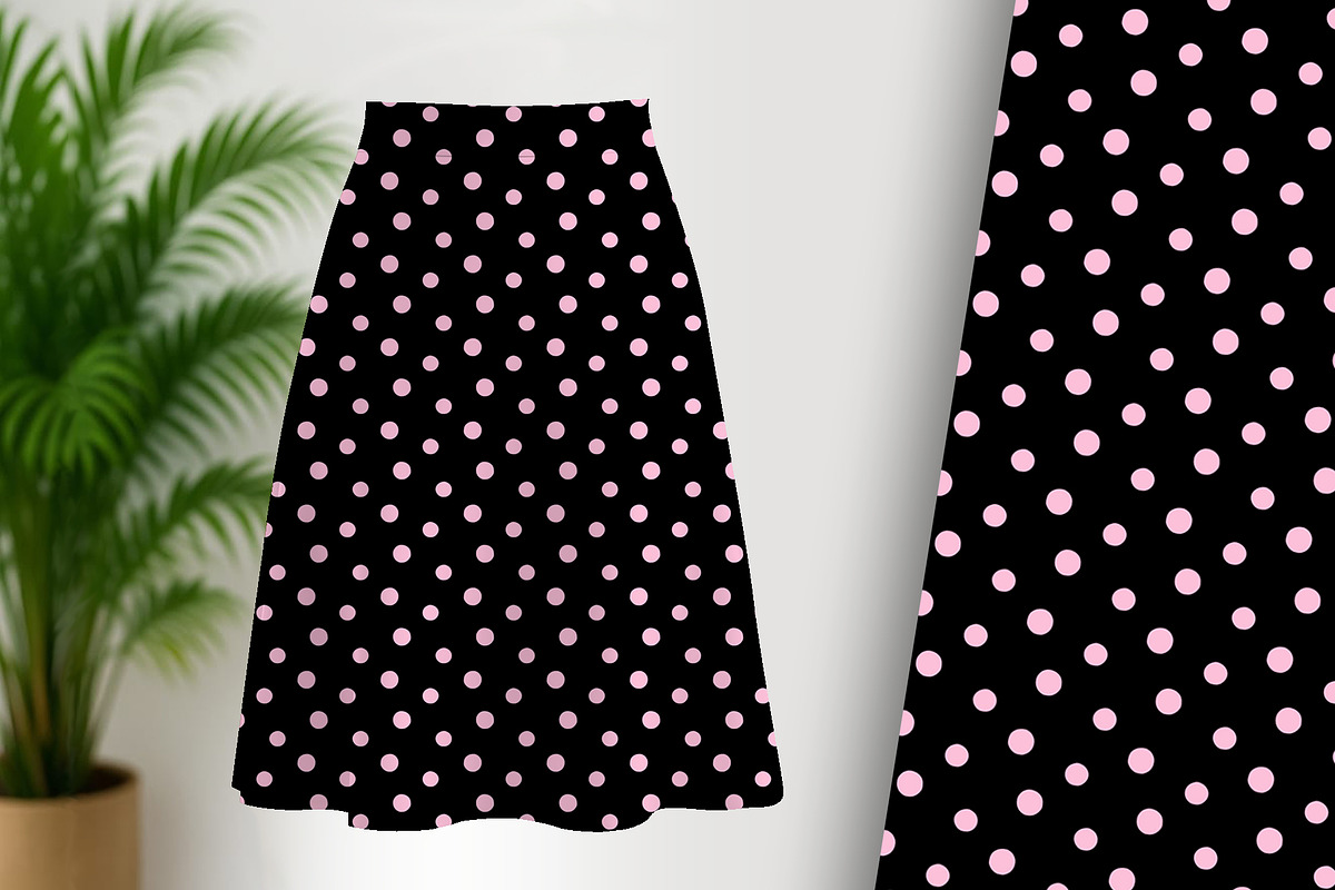 Polka Dot Pink on Black Seamless, a Pattern Graphic by Sharon Schwalbe (Photo 1 of 5)