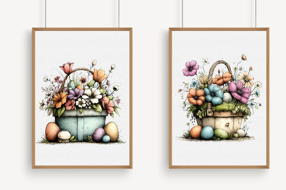 Easter Gift Basket Clipart, an Illustration by Libby Wishes (Photo 2 of 9)