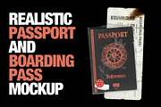 Passport And Boarding Pass Mockup, a Mockup by TuomoDesign (Thumbnail 1 of 3)