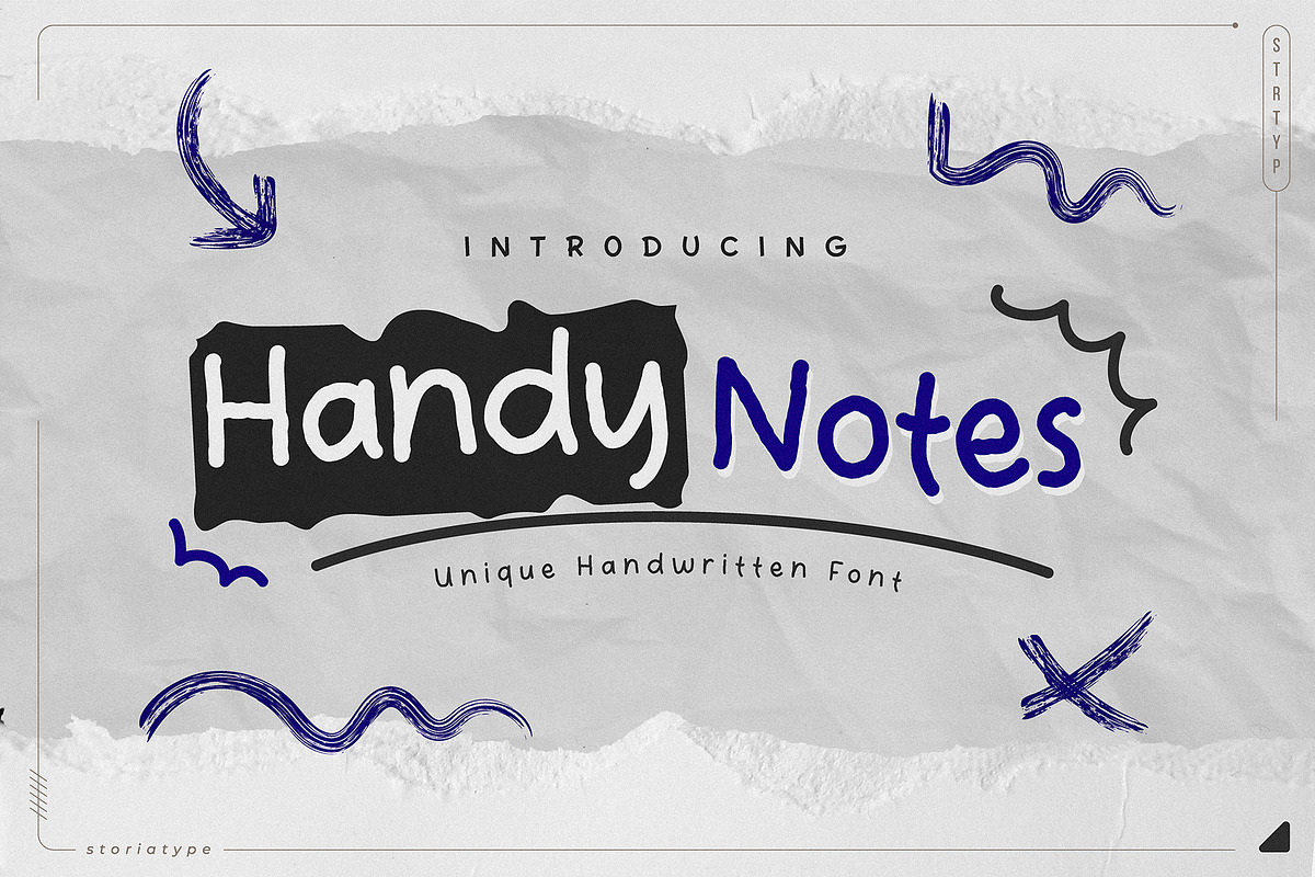 Handy Notes Handwritten Font, a Handwritten Font by Storiatype (Photo 1 of 7)