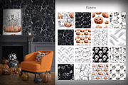Halloween pumpkins and skeletons, an Illustration by Alena Sid (Thumbnail 10 of 12)