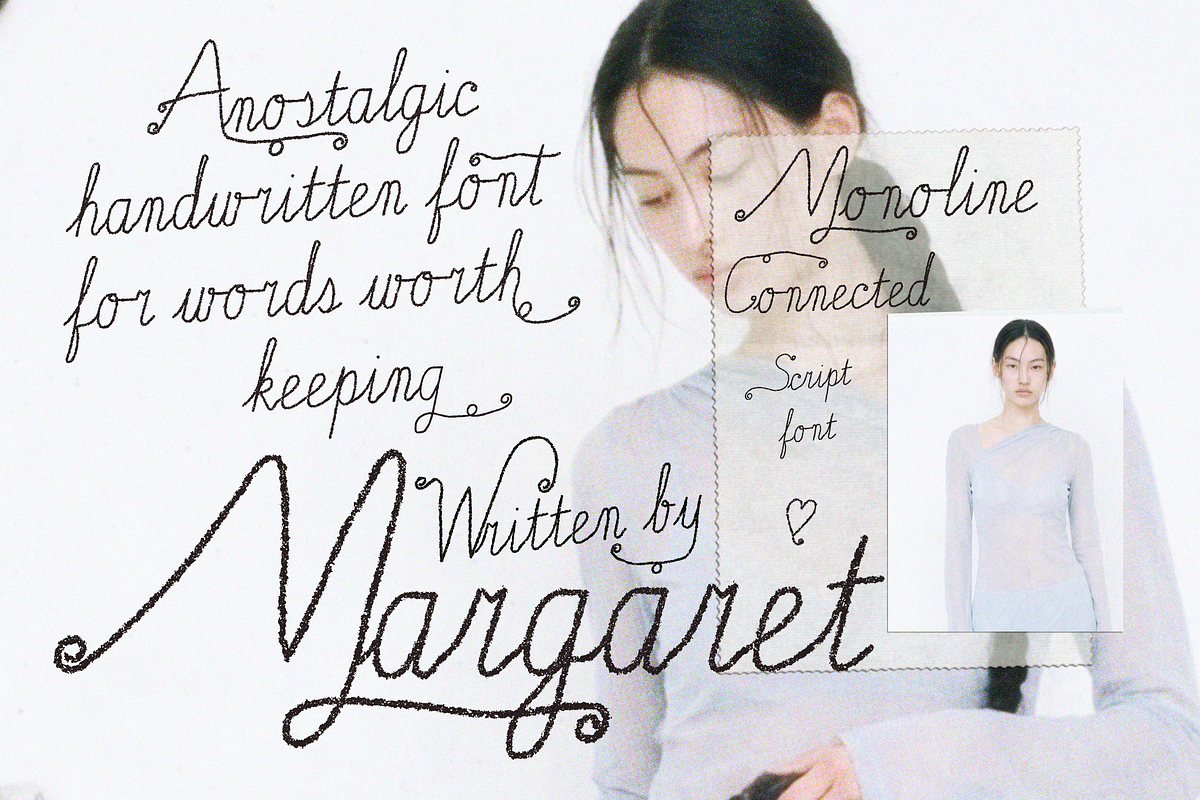 Margaret - Textured Handwritten Font, a Handwritten Font by Lilithcollageart (Photo 1 of 9)