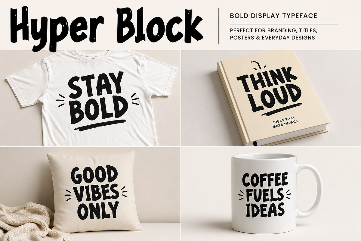 Hyper Block – Bold Display Font, a Script Font by Wow Magic (Photo 6 of 6)