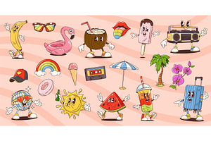 Groovy travel and summer beach, an Object Illustration by Vector Tradition