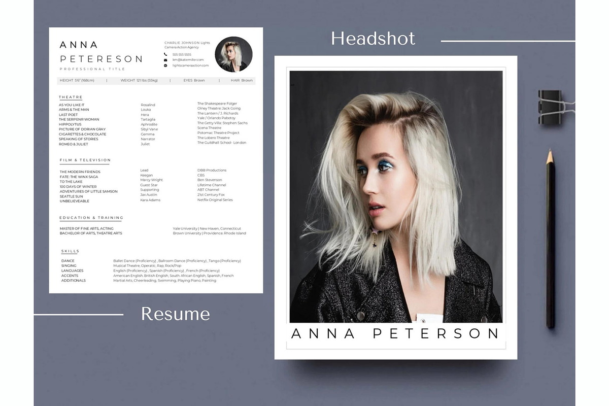 Theatre resume,cover letter template, a Resume Template by Climbwithelevator (Photo 2 of 5)