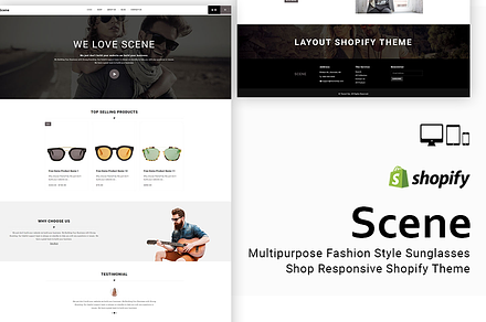 Scene Sunglasses Shop Shopify Theme, a Shopify Template by ThemeTidy Shopify Agency
