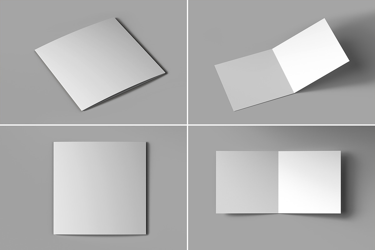 Square Bi-Fold Brochure Mockup, an Advertising Mockup by Illusiongraphic (Photo 20 of 22)