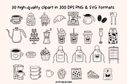 Cafe and Bakery Line Art Graphic Set, a Food Illustration by Drafts n Doodles (Thumbnail 2 of 12)