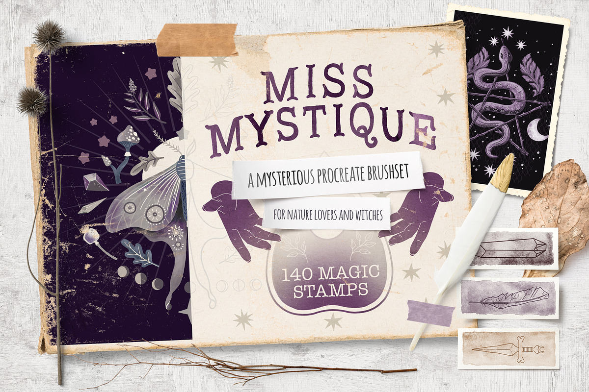 Miss Mystique - Procreate Brushset, a Brush Add-On by PrettyLittlePigs (Photo 1 of 9)