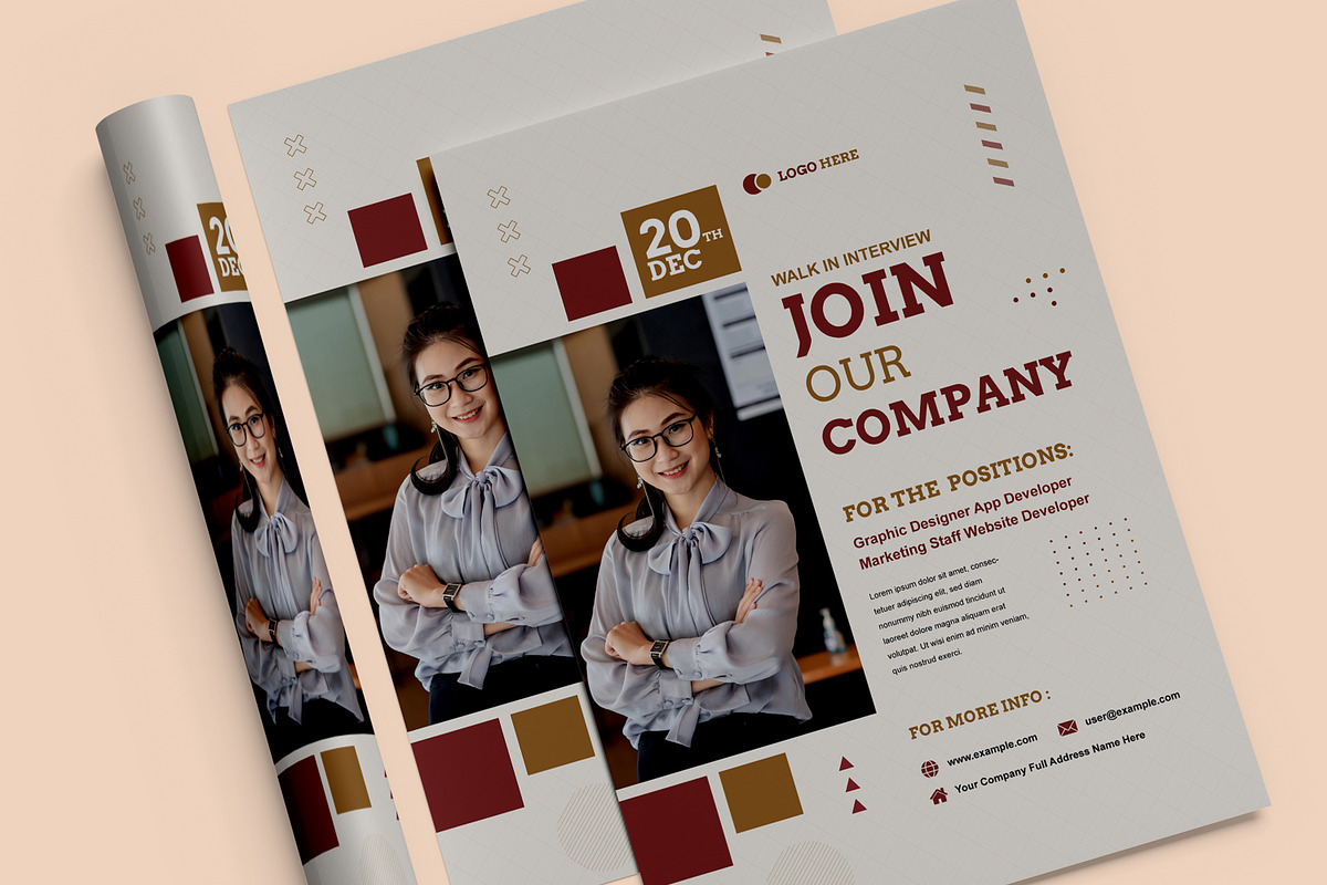 Gradient Hiring Flyer Template, a Flyer Template by MightyDesign (Photo 2 of 7)