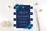 Navy Baptism Christening Invitations, an Invitation Template by DreamsClipArt (Thumbnail 1 of 3)