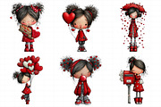 Quirky Valentine Girl Clipart, an Illustration by Daily.Designs (Thumbnail 4 of 5)