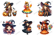Whimsical Halloween Dolls Clipart, an Illustration by designcity5 (Thumbnail 2 of 5)