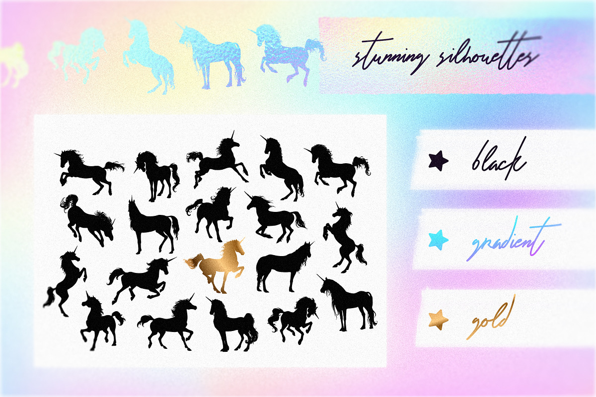 Unicorns collection, an Animal Illustration by Gluiki (Photo 2 of 7)