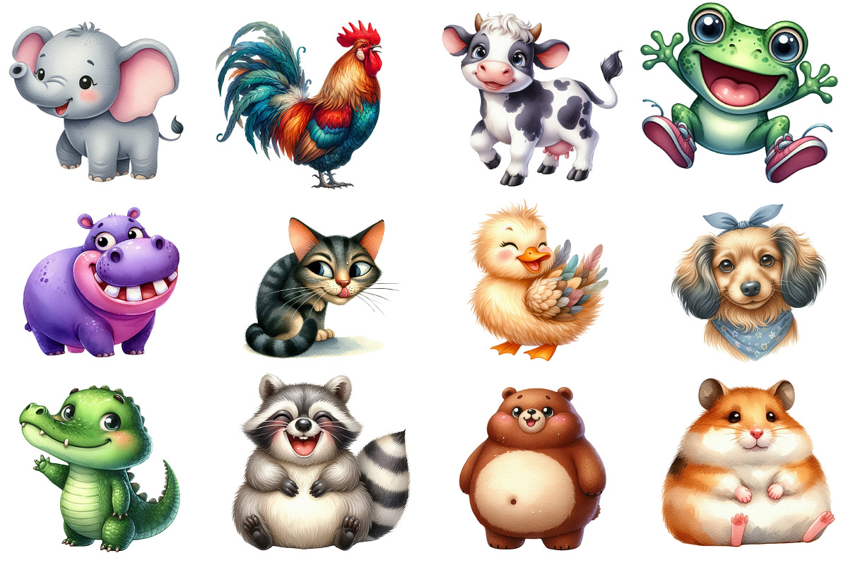 Quirky Funny Animals Sublimation, an Illustration by CreationArt (Photo 2 of 4)